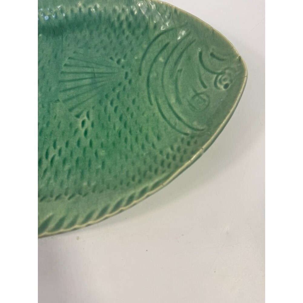 Pottery Fish Platter Plate French Style Majolica Vintage Gallery Wall Serving Pi - Picture 15 of 16